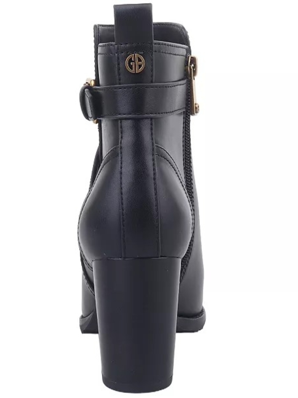 Giani Bernini Black Leather Ankle Boot with Gold Buckle - Picture 3 of 13